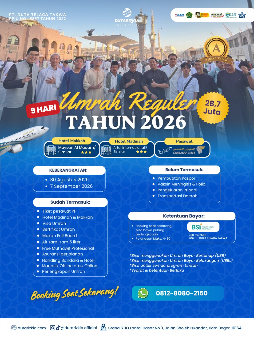 Brosur Umrah Reguler Bintang 4 By OMAN AIR 9 hari - TESTING